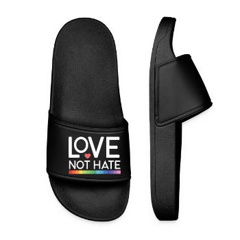 Mois de la fierté LGBT - Aimez pas la haine - Claquettes Femme - noir - Devant