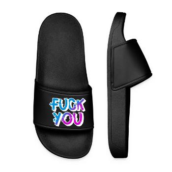 Fuck you - Frauen Badelatschen - Schwarz - Vorne