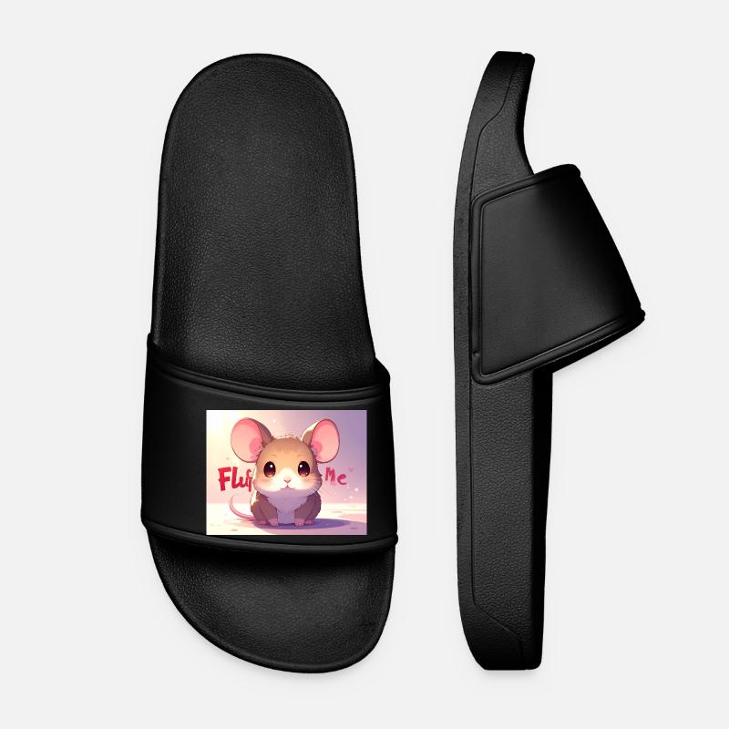 Souris Fluff me - Claquettes Femme - noir
