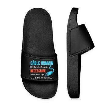 Human Cable Social Recharge humor - Women’s Pool Sliders - black - Front