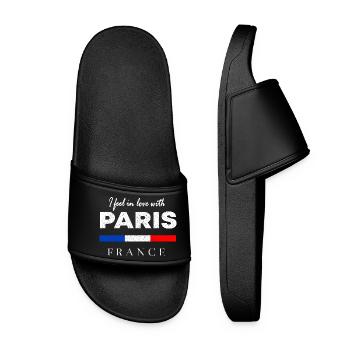 Je suis tombée amoureuse de Paris – France Design - Claquettes Femme - noir - Devant