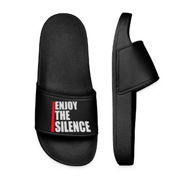 Enjoy The Silence Saying Calm Silence Introvert - Women’s Pool Sliders - black - Front
