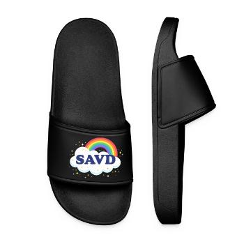 Redeemed Rainbow Bible Christian Faith Jesus - Women’s Pool Sliders - black - Front