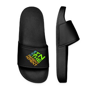 Live In The Moment Mindfulness Presence Awareness - Women’s Pool Sliders - black - Front