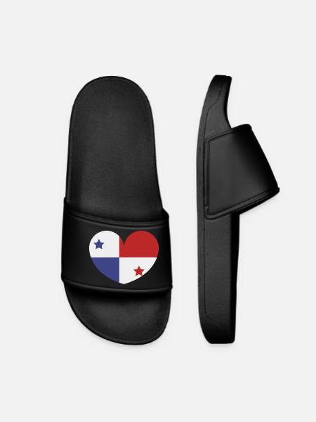 Panama-Herzflagge - Frauen Badelatschen - Schwarz