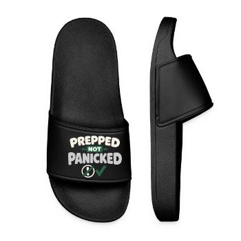 Calmness beats panic, lifestyle, - Women’s Pool Sliders - black - Front