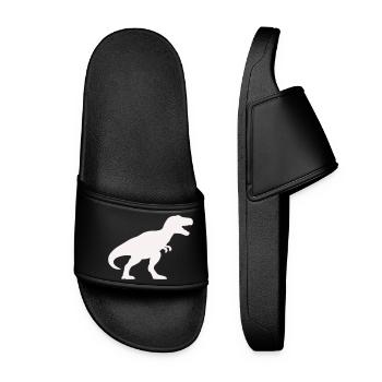 Dino Silhouette Tyrannosaurus Rex - Frauen Badelatschen - Schwarz - Vorne