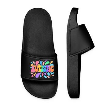 Rainbow Autistic Pride - Women’s Pool Sliders - black - Front