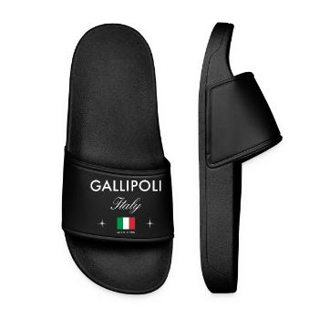 Gallipoli Italy Coordinates Travel Souvenir - Women’s Pool Sliders - black - Front