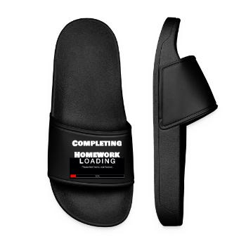 Scrolling Loading Bar University Funny Print - Women’s Pool Sliders - black - Front