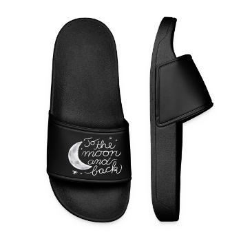 Love you to the moon and back - Women’s Pool Sliders - black - Front