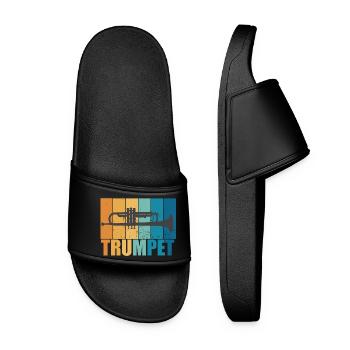 Trompette Vintage Musicien Instrument Cadeau - Claquettes Femme - noir - Devant