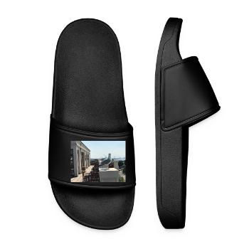 Seagull view at the harbour roof terrace - Women’s Pool Sliders - black - Front