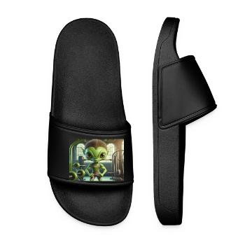Mignon petit extraterrestre vie quotidienne - salle d’entraînement - Claquettes Femme - noir - Devant