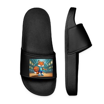 mignon petit renard démon vie quotidienne - basket-ball - Claquettes Femme - noir - Devant