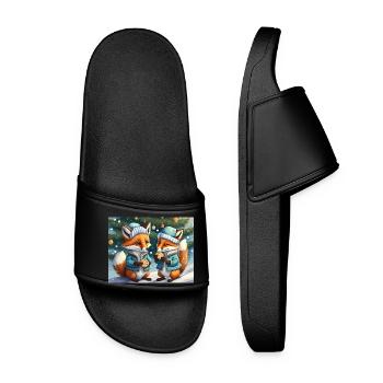 Mignon petit renard démon vie quotidienne - biscuits - Claquettes Femme - noir - Devant