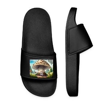 german nursery rhymes illustrated it's raining - Women’s Pool Sliders - black - Front