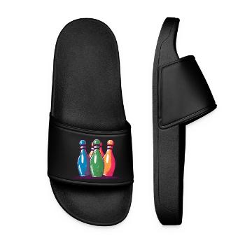 Bowling Pins Comic Style - Women’s Pool Sliders - black - Front