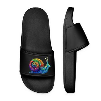 Schnecke - Frauen Badelatschen - Schwarz - Vorne