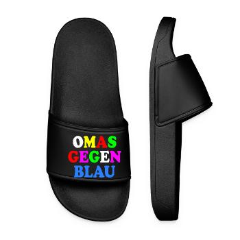 Omas gegen blau - Frauen Badelatschen - Schwarz - Vorne