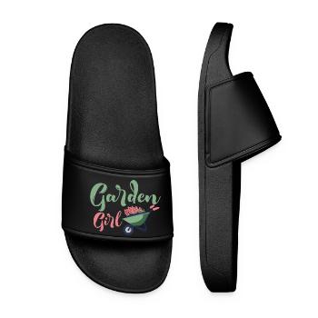 Garden Girl Botanical Gardening - Frauen Badelatschen - Schwarz - Vorne