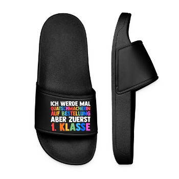 Daycare Leavers First Grade School Enrollment Schoolchild - Women’s Pool Sliders - black - Front