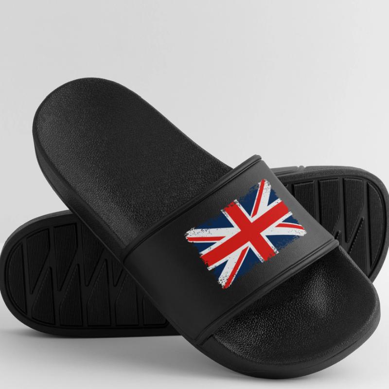 Distressed Union Jack Flag Women’s Pool Sliders
