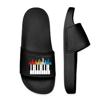 Piano Piano Musician Gift - Women’s Pool Sliders - black - Front