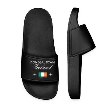 Donegal Town Ireland Coordinates Travel Souvenir - Women’s Pool Sliders - black - Front