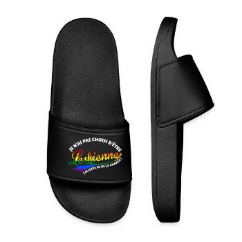 Lesbienne chanceuse - Claquettes Femme - noir - Devant