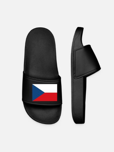 Czech Republic Flag - Women’s Pool Sliders - black