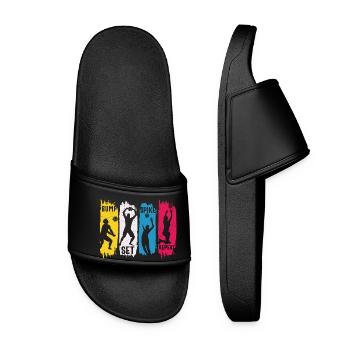 Bump set spike répéter cool volleyball en disant - Claquettes Femme - noir - Devant