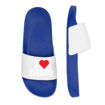 t-shirt I love Danio t-shirt gift idea - Women’s Pool Sliders - royal blue - Front
