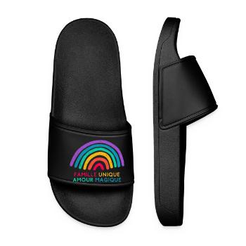 🌈 Famille unique, amour magique - Claquettes Femme - noir - Devant