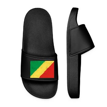 Flag of the Republic of Congo - Women’s Pool Sliders - black - Front