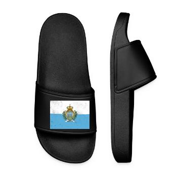 Flag of San Marino - Women’s Pool Sliders - black - Front