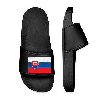 Flag of Slovakia - Women’s Pool Sliders - black - Front
