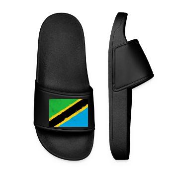 Flag of Tanzania - Women’s Pool Sliders - black - Front