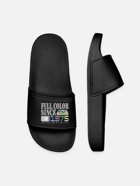 Vintage 1975 Retro Colored Design - Women’s Pool Sliders - black