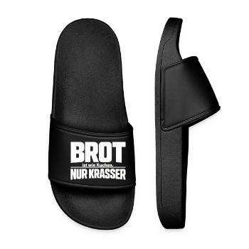 Brot ist wie Kuchen. Nur Krasser - Frauen Badelatschen - Schwarz - Vorne