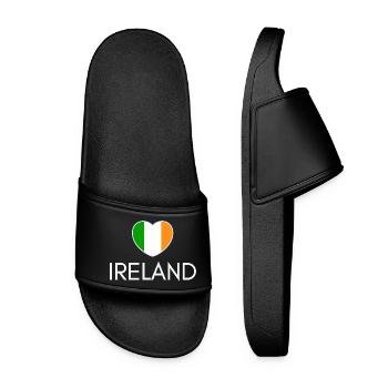 Heart with Irish flag, I love Ireland - Women’s Pool Sliders - black - Front