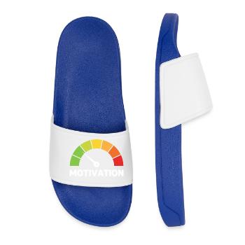 Motivation Anzeige Lustig Akku - Frauen Badelatschen - Königsblau - Vorne