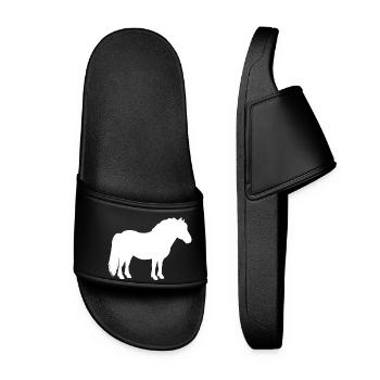 Shetty Shetland pony horse rider ladies girls - Women’s Pool Sliders - black - Front