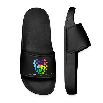 marry wedding engagement - Women’s Pool Sliders - black - Front