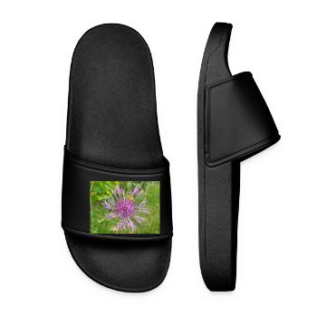 Großes Flockenkraut auch Centaurea Skabiosen-Flocken - Frauen Badelatschen - Schwarz - Vorne
