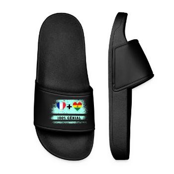 Drapeau France et Bolivie 100% génial - Claquettes Femme - noir - Devant