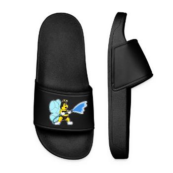 Bee Firefighter Fire Hose Fire Brigade - Women’s Pool Sliders - black - Front