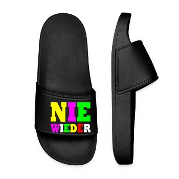 Nie wieder - Frauen Badelatschen - Schwarz - Vorne