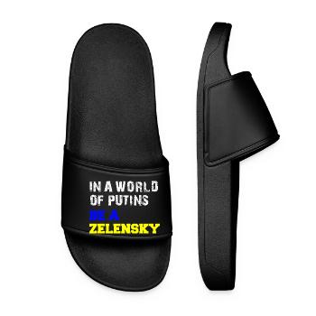 In a World of Putins be a Zelensky - Women’s Pool Sliders - black - Front