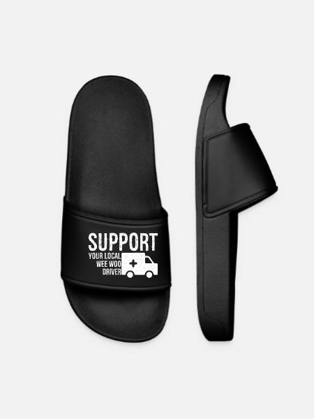 support your local wee woo driver - Women’s Pool Sliders - black